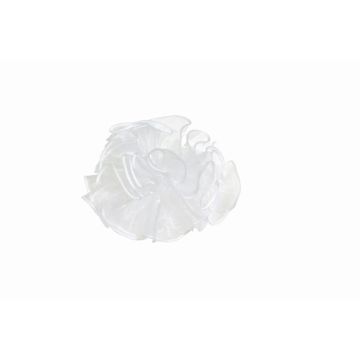 Kerzentropfschutz LIONELLA aus Organza mit Band, weiß, 8cm, Ø4cm
