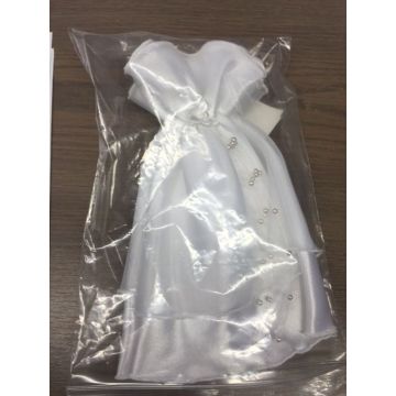 Kerzenröckchen ADELHEIT aus Satin / Organza, weiß, 21cm, Ø5cm