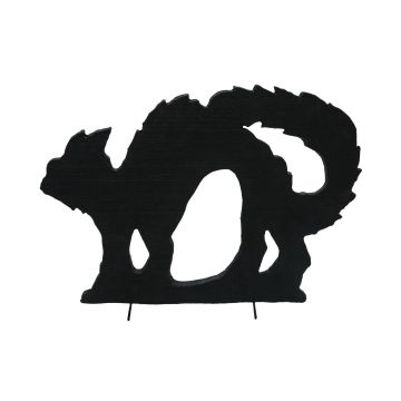 Halloween Deko Silhouette Katze SPOOKY CAT, schwarz, 43cm