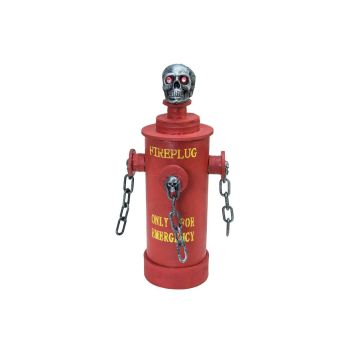 Deko Halloween Hydrant SPRINKY mit Totenkopf, schauriges Lachen, Bewegungsfunktion, LED, 28cm