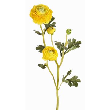 Textilzweig Ranunkel NOEMIE, gelb, 65cm, Ø4-8cm