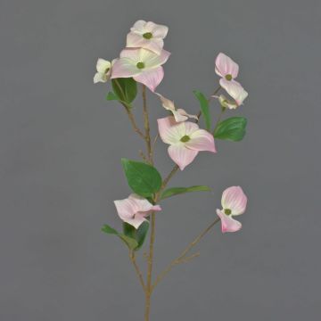 Textilzweig Japanischer Hartriegel KOHANA, blühend, rosa-creme, 65cm, Ø4-8cm