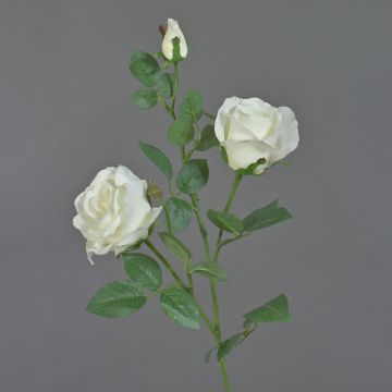 Textilzweig Rose ARIANE, weiß, 75cm, Ø8-10cm