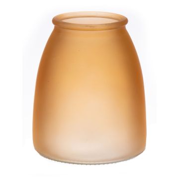 Kleine Tisch Vase EMORY aus Glas, taupe-matt, 15cm, Ø13cm