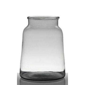 Windlichtglas QUINN EARTH, recycelt, klar-grün, 30cm, Ø23cm