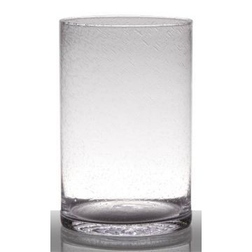 Zylindervase Glas SANUA mit Bläschen, klar, 30cm, Ø19cm