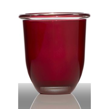 Orchideentopf Glas FYNN, rot, 17cm, Ø15,5cm