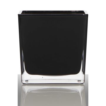 Glas Übertopf KIM EARTH, schwarz, 12x12x12cm Glas Übertopf KIM EARTH, schwarz, 12x12x12cm