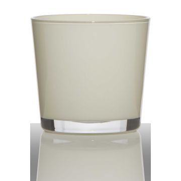 Maxi Teelichtglas ALENA, creme, 9cm, Ø10cm Maxi Teelichtglas ALENA, creme, 9cm, Ø10cm