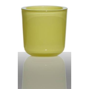 Teelichthalter NICK aus Glas, gelb-grün, 7,5cm, Ø7,5cm Teelichthalter NICK aus Glas, gelb-grün, 7,5cm, Ø7,5cm