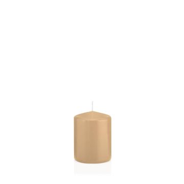 Stumpenkerze MAEVA, hellbraun, 8cm, Ø6cm, 29h - Made in Germany