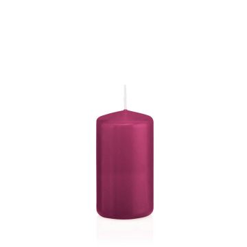 Stumpenkerze MAEVA, magenta, 12cm, Ø6cm, 40h - Made in Germany