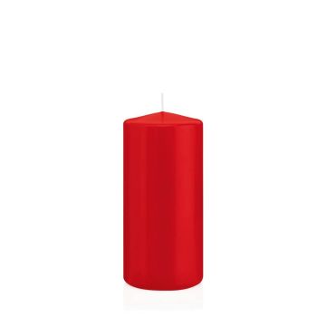 Stumpenkerze MAEVA, rot, 15cm, Ø7cm, 63h - Made in Germany