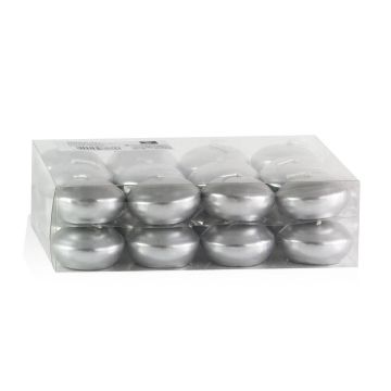 Schwimmkerzen ORNELLA, 24 Stück, silber, 2,8cm, Ø4,5cm, 4h Schwimmkerzen ORNELLA, 24 Stück, silber, 2,8cm, Ø4,5cm, 4h