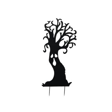 Halloween Dekofigur Silhouette Baum SPOOKY TREE, Metall, schwarz, 150cm