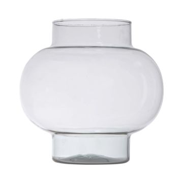 Kugelige Glas Vase RAINIERO, recycelt, klar, 19cm, Ø19cm