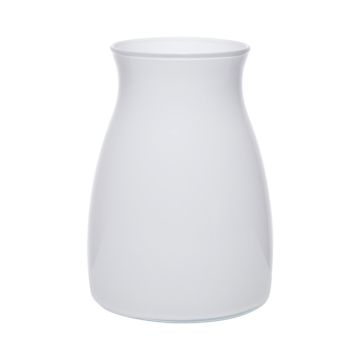Glas Blumen Vase MAISIE, weiß, 20cm, Ø14cm Glas Blumen Vase MAISIE, weiß, 20cm, Ø14cm