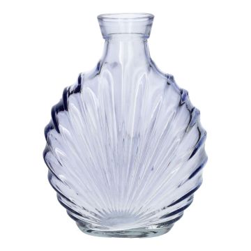 Flache Glasflasche RACHELLE in Muschel-Optik, lavendel-klar, 12,8x5,6x16,8cm