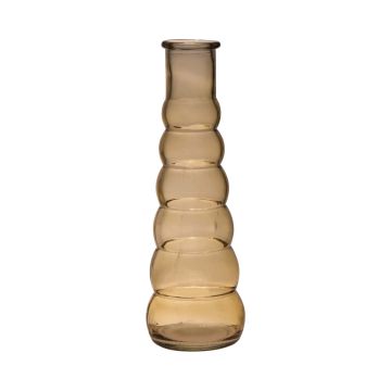 Einzelblumenvase MAYRIN aus Glas, beige-braun-klar, 18cm, Ø5cm