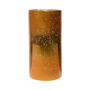 Glas Tischvase RIGOBERTO, Mitte gold, orange-braun-klar, 25cm, Ø12,5cm