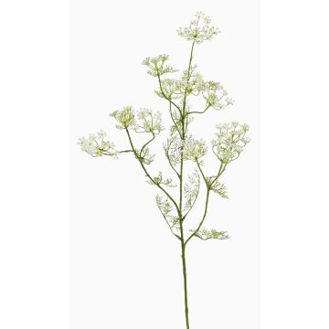 Kunst Dillzweig WINCENT mit Blüten, weiß, 80cm, Ø5-7cm