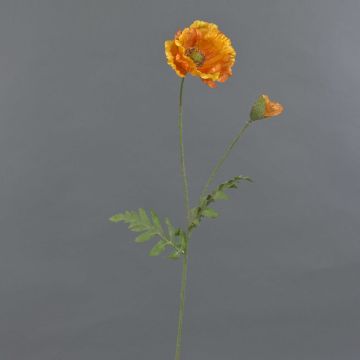 Kunst Mohnblume LIENTJE, orange, 65cm, Ø10cm