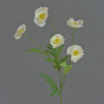 Künstliche Mohnblume KEIRA, weiß, 65cm, Ø5-6cm