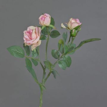 Kunst Rosenzweig CORALEE, rosa-creme, 50cm, Ø3-7cm