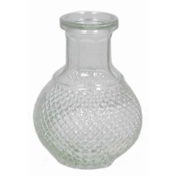 Glasflasche DONKA, Rautenmuster, klar, 11,5cm, Ø8cm