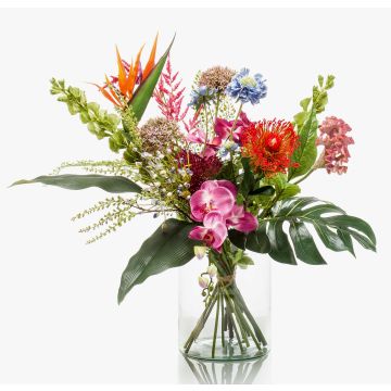 Künstlicher Blumenstrauß FEME, rot-violett, 65cm, Ø40cm Künstlicher Blumenstrauß FEME, rot-violett, 65cm, Ø40cm