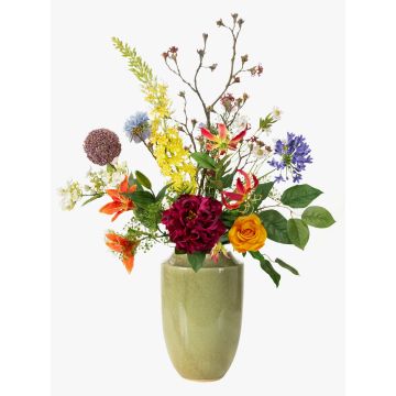 Künstlicher Blumenstrauß FEME, orange-violett, 105cm, Ø40cm Künstlicher Blumenstrauß FEME, orange-violett, 105cm, Ø40cm