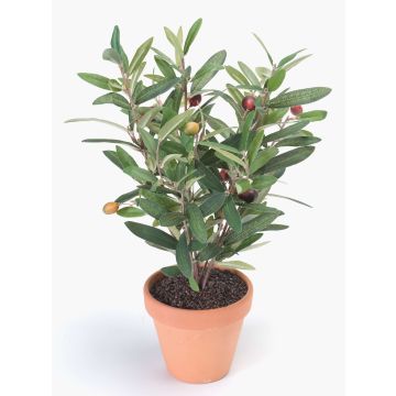 Olivenbaum künstlich ALBERTO im Tontopf, Früchte, 40cm