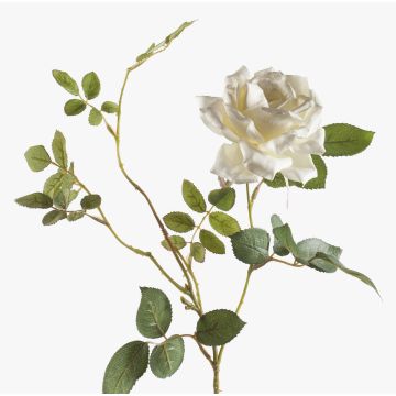 Künstlicher Zweig Rose BEATA, creme, 75cm