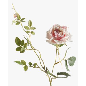 Künstlicher Zweig Rose BEATA, rosa-weiß, 75cm