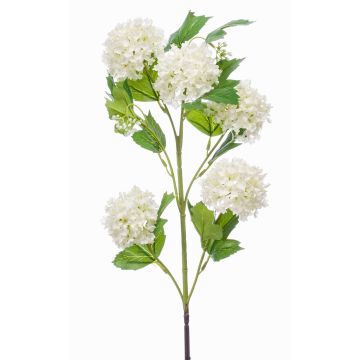 Kunst Schneeball Zweig FONTE, creme, 75cm