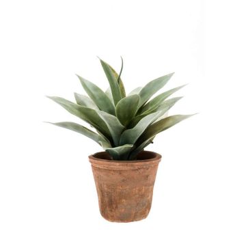 Künstliche Sukkulente Drachenbaum-Agave DESIREE im Terracotta Topf, grün, 20cm, Ø25cm