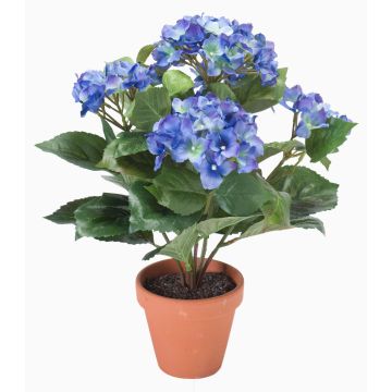 Künstliche Hortensie LAIDA im Tontopf, blau, 35cm
