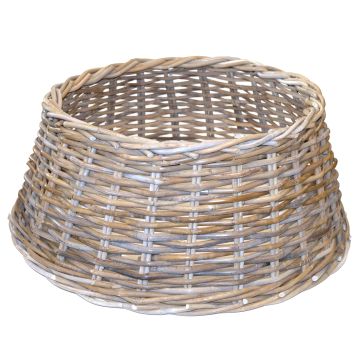 Weihnachtsbaumständer Korb MACARIO aus Rattan, grau-braun, 26cm, Ø60cm