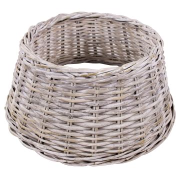 Weihnachtsbaumständer Korb MACARIO aus Rattan, weiß gekalkt, 26cm, Ø65cm