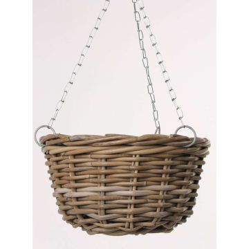 Korb Hängeampel NICOLINA, beige, 18cm, Ø30cm