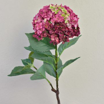 Kunst Hortensie EMILIE, pink-grün, 60cm, Ø20cm