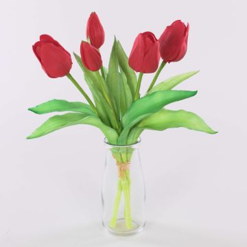 Dekoblumen Tulpen Strauß LEANA, rot, 30cm, Ø20cm