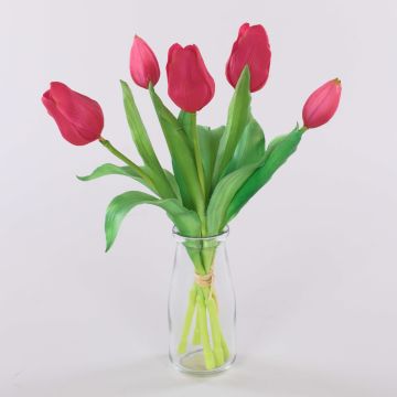 Dekoblumen Tulpen Strauß LEANA, pink-grün, 30cm, Ø20cm Dekoblumen Tulpen Strauß LEANA, pink-grün, 30cm, Ø20cm