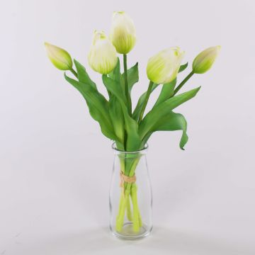 Dekoblumen Tulpen Strauß LEANA, weiß-grün, 30cm, Ø20cm Dekoblumen Tulpen Strauß LEANA, weiß-grün, 30cm, Ø20cm