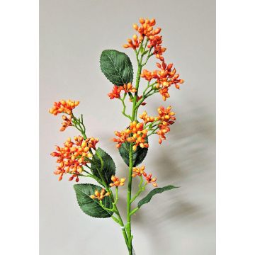 Kunst Viburnum Zweig LABIBA mit Knospen, orange, 60cm, Ø2,5-5cm