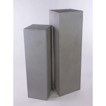 Quadratische Sockel Pflanzsäule LIMBORO, 2 Stück, Fiberglas, sand, 28x28x100cm, 35x35x120cm Quadratische Sockel Pflanzsäule LIMBORO, 2 Stück, Fiberglas, sand, 28x28x100cm, 35x35x120cm