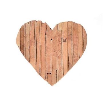 Herz Holz Dekoteller HALFDAN, natur, 16x16x5,5cm