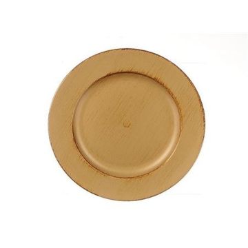 Deko Teller KAMALEI, Kunststoff, gold, 2cm, Ø20cm Deko Teller KAMALEI, Kunststoff, gold, 2cm, Ø20cm