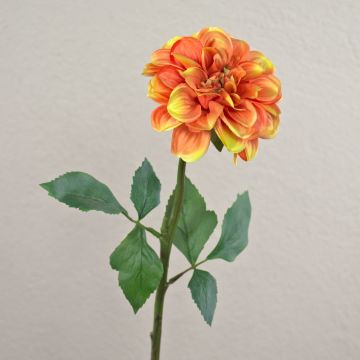 Kunst Dahlie TINKALA, orange-gelb, 60cm, Ø12cm