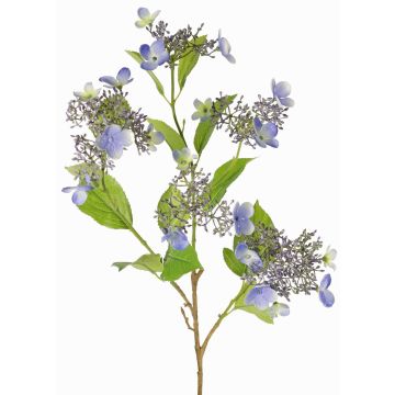 Kunstzweig Hortensie KATHANI, blau-weiß-grün, 80cm, Ø10-13cm